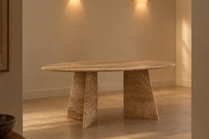 Mesa de marmol, en Valencia, Diseño de interiores. Tendencias